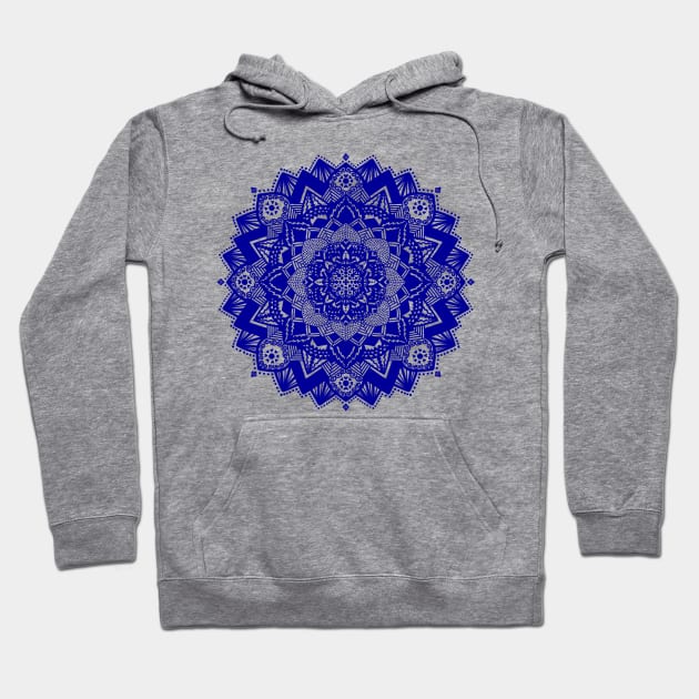 Blue mandala Hoodie by Morishasha